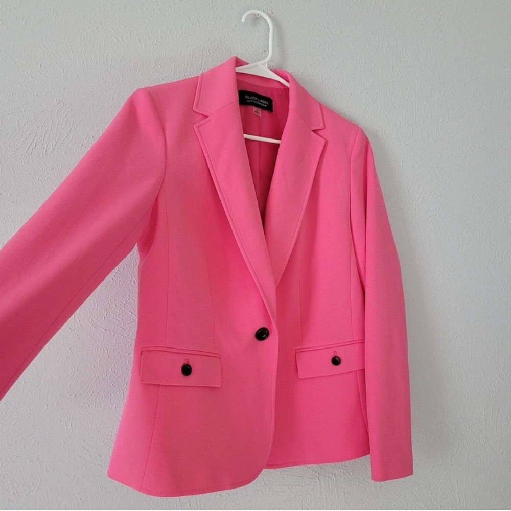 Black label by Evan Picone Pink Blazer Structured Suit Jacket